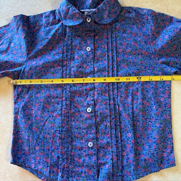 Hartstrings Blue Pink Floral Button Shirt sz 6X - Picture 8 of 9